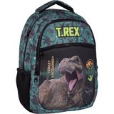 Wiggle Jurassic World Büyük Boy 3 Bölmeli Cepli Çocuk Okul Sırt Çantası Siyah-Yeşil - Siyah - Yeşil