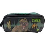 Wiggle Jurassic World Okul Kalem Kutusu Çift Bölmeli Çocuk Bez Kalem Çantası Siyah