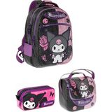 Wiggle Kuromi 3lü Ilkokul Çanta Seti Pembe-Siyah