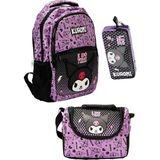 Wiggle Kuromi Desenli 3lü Mor Ilkokul Çantası Seti 3164 Set