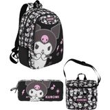 Wiggle Kuromi Siyah Desenli 3lü Ilkokul Çanta Seti 3157