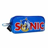 WİGGLE Sonic Desenli Kalem Kutu, Çift Bölmeli Kalem Kutu, Kalemlik, Kalem Kutu, Sonik, Sonic