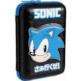 Wiggle Sonic The Hedgehog Lisanslı Mat Okul Kalem Kutusu Çift Bölmeli Çocuk Kalem Çantası - Siyah
