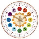 wigmoa BA-8 【8 inç】 Sessiz Zaman Öğretimi Duvar Saati - Öğrenme Süresi için Tik Takmayan Kuvars Analog Saat, Sınıflar ve Ev için Mükemmel - Dekoratif Anlatma Saati (A Tipi)