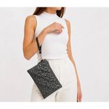 Wikidays.s Moda Trendi Kadın Orta Boy Yıldız Desenli El Çantası - Parlak Dokulu Bilek Askılı Portföy Clutch - Gri