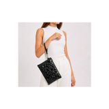 WİKİDAYS.S MODA TRENDİ Kadın Orta Boy Yıldız Desenli El Çantası - Parlak Dokulu Bilek Askılı Portföy Clutch