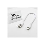 wiks 20cm Kısa Type-C Şarj Kablosu 2.4A Hızlı Şarj Destekli Powerbank Seyahat Uyumlu Ultra Dayanıklı Mini USB-C Kablo