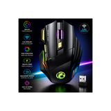 wiks 3200 DPI RGB Kablosuz Gaming Mouse Ergonomik Oyuncu Faresi USB Alıcılı Hassas Kontrol