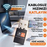Wiks 600 Mbps USB WiFi Adaptörü – Kablosuz İnternet Güçlendirici Tak Çalıştır Mini Dongle