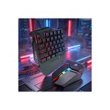 wiks Oyun Klavyesi ve Kablolu Oyuncu Mouse Seti Tek Elle Kullanımlı RGB Aydınlatmalı Ergonomik Gaming Combo