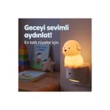 wiks Priz Tipi Akıllı LED Gece Lambası, Otomatik Sensörlü RGB Köpek Figürlü Oda Aydınlatması