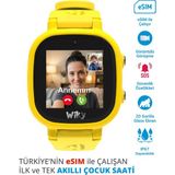Wiky Watch 5e Esim Kartlı Akıllı Çocuk Saati - Görüntülü ve Sesli Arama, Sesli Mesajlaşma, Gps, Sos, Güvenli Alan, Güvenli Liste, Konum Takibi (E-Sim) (Tüm Operatörler E-Sim) - Sarı
