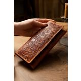 Wild West Crafted MSTNG Large Uzun Kadın Cüzdan hakiki deri el işi.Doğum günü&Anneler&Sevgililer günü hediyesi