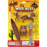 Wild West Kovboy Oyun Seti 5 Parça – Atlı Kovboy Figürü, Totem, Kano ve Aksesuarlar | 3+ Yaş Eğitici Çocuk Oyuncağı
