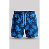 Wild Wood Erkek Deniz Şortu "Deep Blue Crab" Yengeç Desenli Deep Blue | 100% Mikropolyester, Hızlı Kuruyan, Su İtici, Bağcıklı Bel, Sörf Temalı Desen