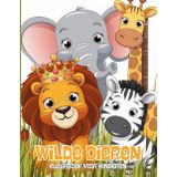 Wilde Dieren Kleurboek voor Kinderen: 60+ Leuke en Eenvoudige Kleurplaten met Leeuwen, Olifanten, Tijgers en Meer