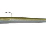 WildFin Sand Eel 11,5 cm 15 gr Kaki Renk, Ftalatsız Plastik, UV ve Glow Özellikli, Predatör Balık Avı için Suni Yem, 2 Adet Gövde + 1 Adet Jighead