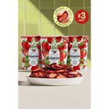 WildFruits Premium Quality Kuru Meyve Çilek - Katkısız, Yumuşak Kurutulmuş, Lokum Kıvamında, Şeker İlavesiz, Vegan 3 x 50gr