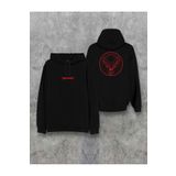 WildPhire Boutique Jagermeister Logo Ön Arka Baskılı Kapşonlu Hoodie Sweatshirt Us-adv-jager-001