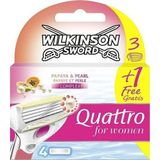 Wilkinson Sword Quattro Kadın Tıraş Bıçağı 3+1 Yedek Kartuşu