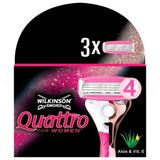 Wilkinson Sword Quattro Kadin Tiras Bicagi Yedegi 3'Lu
