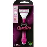Wilkinson Sword Quattro Sistem Kadın Tıraş Bıçağı Vakumlu Tutma Aparatı Ile Birlikte 4 Bıçaklı 1 Adet