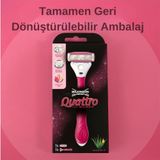 Wilkinson Sword Quattro Sistem Vakumlu Tutma Aparatı İle Birlikte Kadın Tıraş Bıçağı