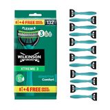 Wilkinson Sword Xtreme 3 Sensitive, 8 + 4 adet tek kullanımlık tıraş makinesi, E vitamini ve aloe vera yağlama bandı, yüz bakımı ve yumuşaklığı için en uygun