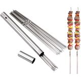 WILLBBQ 304 Paslanmaz Çelik 14,7 inç Uzun Düz Barbekü Şişleri, Taşınabilir Metal Saklama Tüplü 20 Adet/40 ADET Barbekü Kebap Şişleri, Izgara Barbekü Mutfak Partisi ve Açık Hava Pişirme için Yeniden