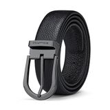 William Polo Hakiki Deri Siyah Metal Tokalı Şık Italyan Kemer - 110 cm