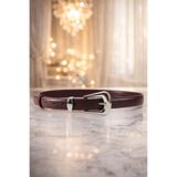 WilliamPolo WİLLİAMPOLO Full Grain Deri Gümüş Toka Kahverengi Kadın Kemer