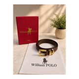WilliamPolo WİLLİAMPOLO Kahverengi Hakiki Deri Lüks Gold Toka Kadın Kemer
