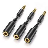 WILLIZTER 3 Paket 3,5 mm Kulaklık Uzatma Kablosu TRRS AUX 4 Kutuplu Uzatma Stereo Adaptör Dönüştürücü Dizüstü Bilgisayar Kulaklık Telefon 2,8 inç