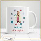 Willow Store Doktor 2 Temalı Porselen Kupa Bardak,hediyelik,yüksek Kalite,meslekler Temalı - 001 - Beyaz - 330 ml