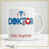 Willow Store Doktor 4 Temalı Porselen Kupa Bardak,hediyelik,yüksek Kalite,meslekler Temalı - 001 - Beyaz - 330 ml