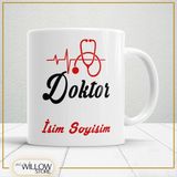Willow Store Doktor Temalı Porselen Kupa Bardak,hediyelik,yüksek Kalite,meslekler Temalı - 001 - Beyaz - 330 ml