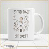 Willow Store En Tatlı Doktor 2 Temalı Porselen Kupa Bardak,hediyelik,yüksek Kalite,meslekler Temalı - 001 - Beyaz - 330 ml