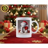 Willow Store Noel Ayıcık Temalı I Harfi Porselen Kupa Bardak,hediyelik,yılbaşı,isim Temalı,merry Christmas - 001 - Beyaz - 330 ml