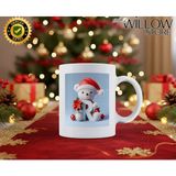 Willow Store Noel Ayıcık Temalı R Harfi Porselen Kupa Bardak,hediyelik,yılbaşı,isim Temalı,merry Christmas - 001 - Beyaz - 330 ml