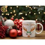 Willow Store Noel Sevimli Geyik 2 Temalı Porselen Kupa Bardak,yılbaşı,merry Christmas,hediyelik - 001 - Beyaz - 330 ml