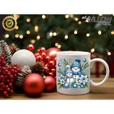 Willow Store Noel Sevimli Kardan Adam 3 Temalı Porselen Kupa Bardak,yılbaşı,merry Christmas,hediyelik - 001 - Beyaz - 330 ml