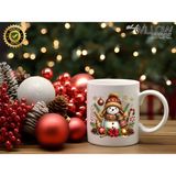 Willow Store Noel Sevimli Kardan Adam 9 Temalı Porselen Kupa Bardak,yılbaşı,merry Christmas,hediyelik - 001 - Beyaz - 330 ml