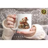 Willow Store Sevimli Ayıcık 10 Figürlü Porselen Kupa Bardak,şık ve Kaliteli Baskı,hediyelik - 001 - Beyaz - 330 ml