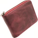 Willpolo Deri Fermuarlı Cüzdan Fermuar Kapamalı Unisex Deri Cüzdan - Crazy Bordo