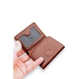 WillPolo Garnet Hakiki Deri Uniseks Cüzdan - Mıknatıslı, Katlamalı Minimalist Kartlık - Taba