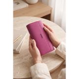 WillPolo - Hakiki Dana Derisi Telefon Bölmeli Mıknatıs Kapaklı Kadın Cüzdan Kartlık (19x9,5 cm) - Pembe