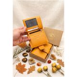 WillPolo - Hakiki Deri Bozuk Para Bölmeli Çıtçıtlı Orta Boy Kadın Cüzdan Kartlık (11.5 X 9.5 cm) - Sarı