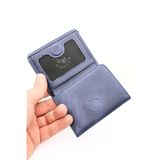 WillPolo Hakiki Deri Erkek Cüzdan ve Kartlık - Mıknatıslı Kapanma, Crazy Deri Minimalist Tasarım, 6 Kart Bölmeli - Lacivert