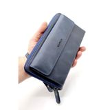 WillPolo - Hakiki Deri Telefon Bölmeli Lüx El Çantası Portföy Cüzdan - Lacivert-1