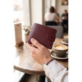 Willpolo Hakiki Natural Deri Bozuk Para Bölmeli Çıtçıtlı Yatay Deri Cüzdan ( 11 x 9 cm ) - Bordo